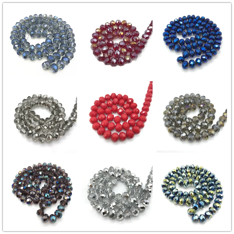 

Czech Loose Rondelle Crystal Beads For Jewelry Making Diy Needlework AB Color Spacer Faceted Glass Beads Wholesale