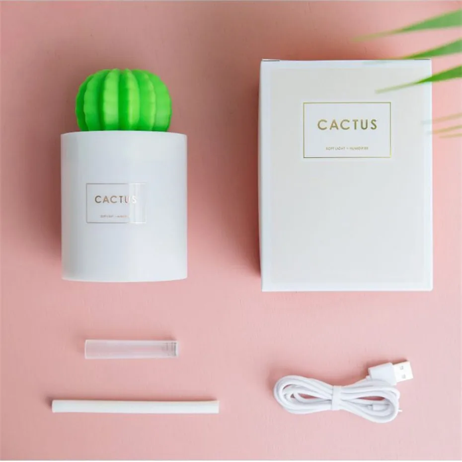 Ультразвуковой увлажнитель воздуха Cactus USB со светодиодсветильник кой диффузор
