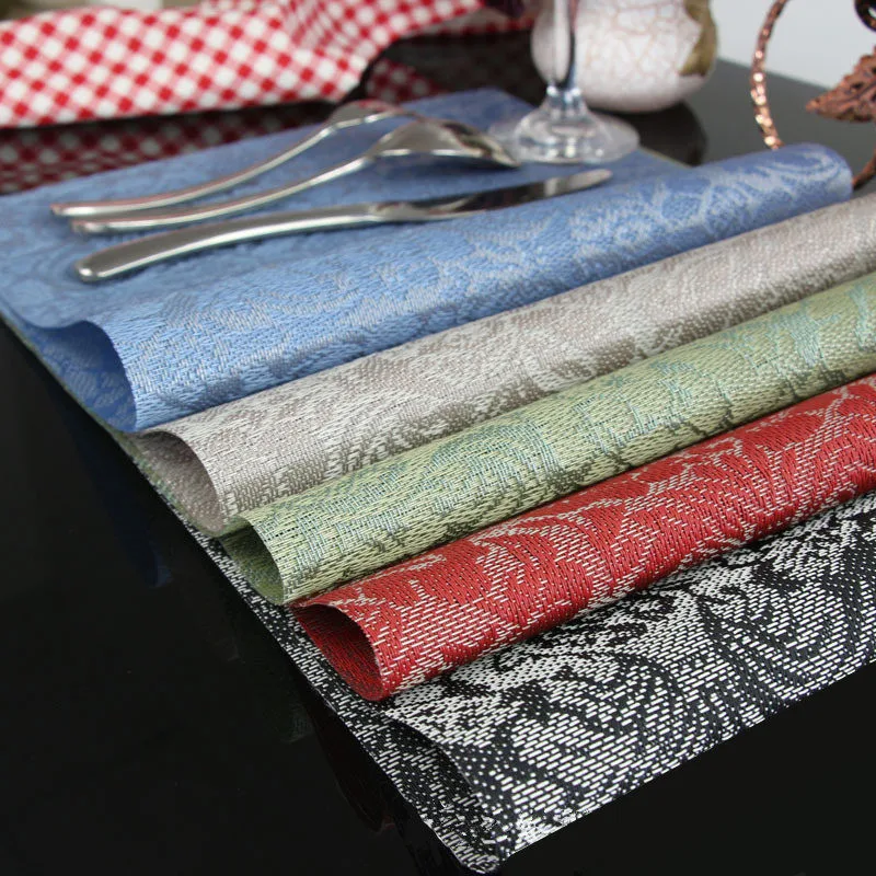 

20pcs Dinner Placemat for Dining Table PVC Rose Flower Pattern Slip-Resistant Pad Stand Cup Drink coaster Individual table mat