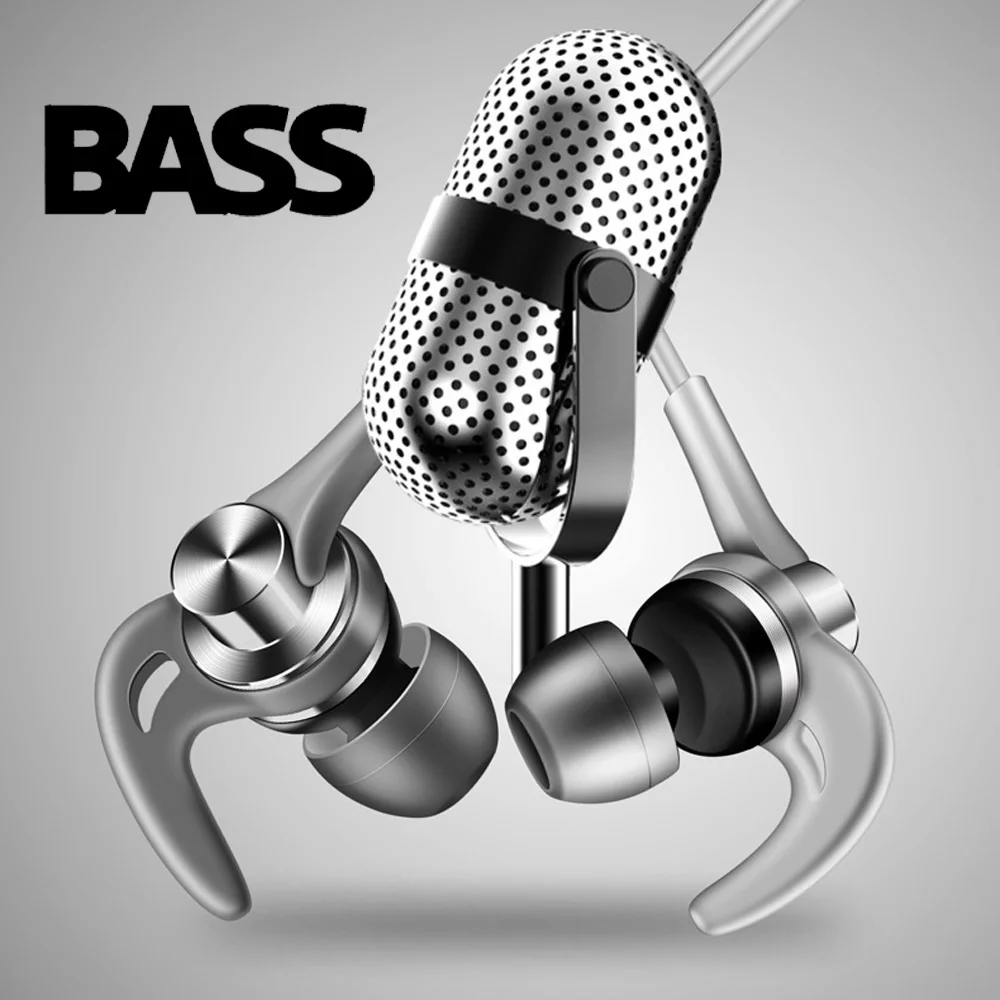 

DUSZAKE DQ1 Stereo Bass Headphone for Phone Sport In-Ear Wired Earphones Metal HiFi Earpieces With Microphone for Samsung Xiaomi