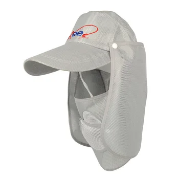 

2pcs/Lot UV protection Unisex Outdoor Hollow Fishing Cap w/ Removable Neck Cape Breathable Face Shield fishing hat Quick Drying