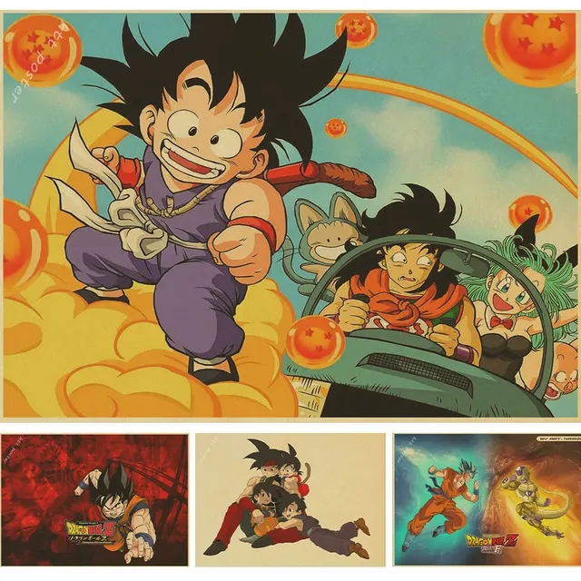 Wall Sticker Vintage Classic Cartoon Anime Dragon Ball ...