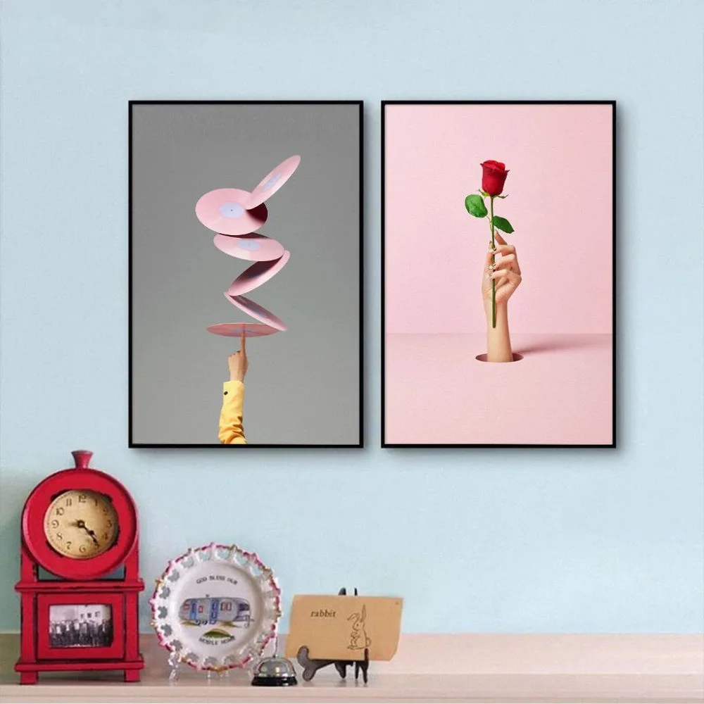 Modern-Style-Green-Plant-Rose-Posters-and-Prints-Wall-Art-Canvas-Painting-Dog-Wall-Pictures-for (2)