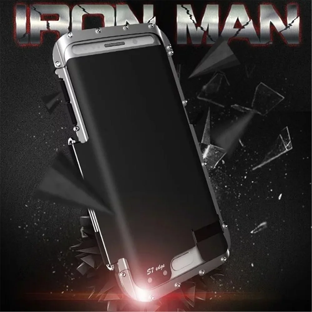 imágenes para Rey Iron Man Inoxidable Del Metal Del Caso Del Tirón para Samsung Galaxy Borde Borde de Iron Man Caso de la Cubierta A Prueba de Golpes Volver S7 S7 G9350 imágenes para Rey Iron Man Inoxidable Del Metal Del Caso Del Tirón para Samsung Galaxy Borde Borde de Iron Man Caso de la Cubierta A Prueba de Golpes Volver S7 S7 G9350