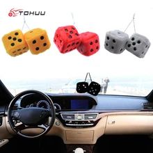 Новинка, Автомобильные украшения-игральные кости, брелки, украшения, разноцветная милая плюшевая игральная кость, клейкий диск, зеркало, автомобильный брелок, украшение для автомобиля