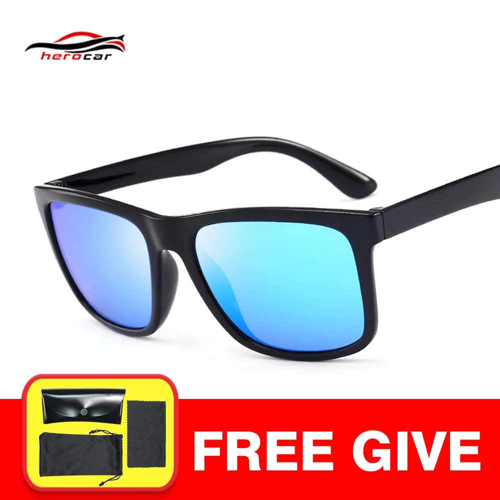 Мотоциклетные очки мужские солнцезащитные очки мото Поляризованные солнечные ретро-очки винтажные круглые UV400 очки для мотокросса очки для вождения - Цвет: Bright Black-Blue