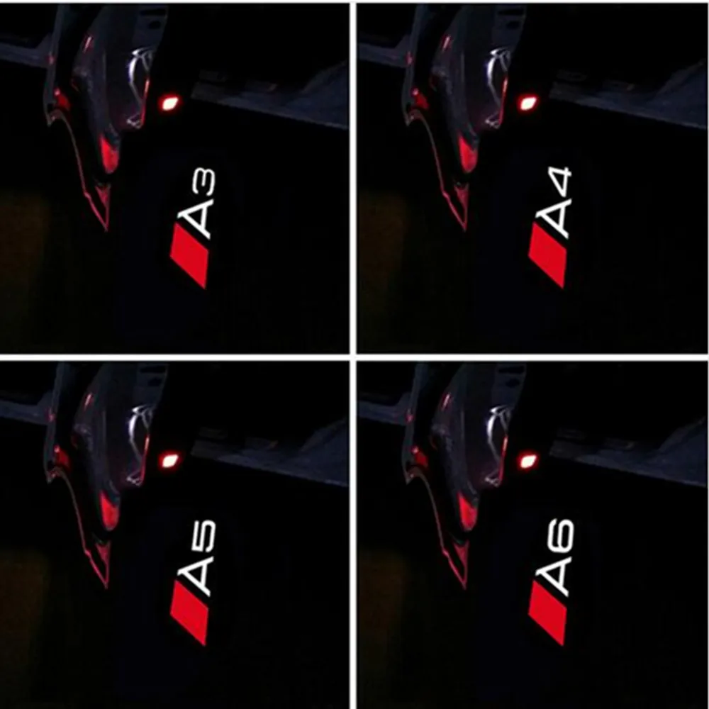  Car Styling Car LED Door Warning Light For Audi A3 A4 B6 B7 A5 A6 C5 C6 Logo Laser Projector Welcom - 32960332797