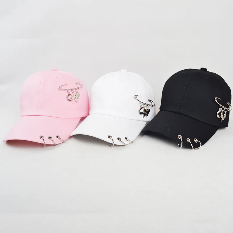 

Ulzzang Chic Women Cap Metal Adjustable Peaked Cap Sunscreen Hat Harajuku Cute Style for Teenager Girls