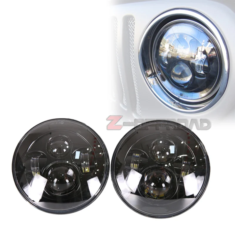Черные фары для Land Rover 90/110 Defender Td5 7 дюймов LED H4 прожекторные jeep wrangler| |