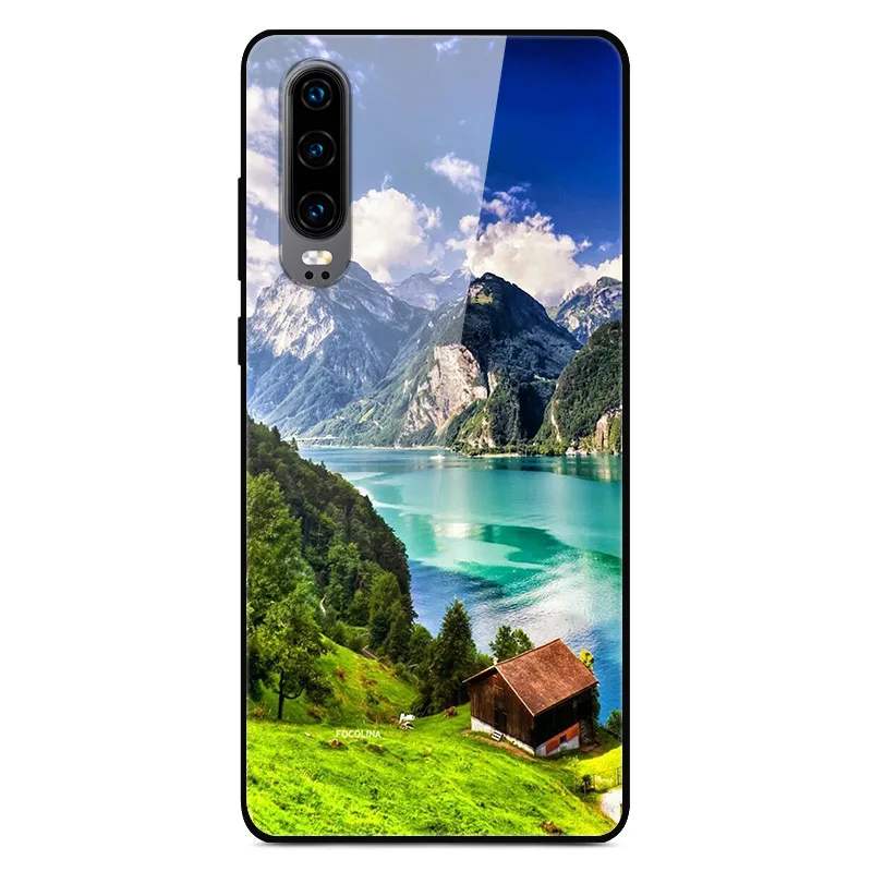 Чехол H для huawei P30, жесткий стеклянный чехол для телефона huawei P30 Pro P30Pro, Мягкий бампер, закаленное P 30, пространство для Huawe P30 - Цвет: 32