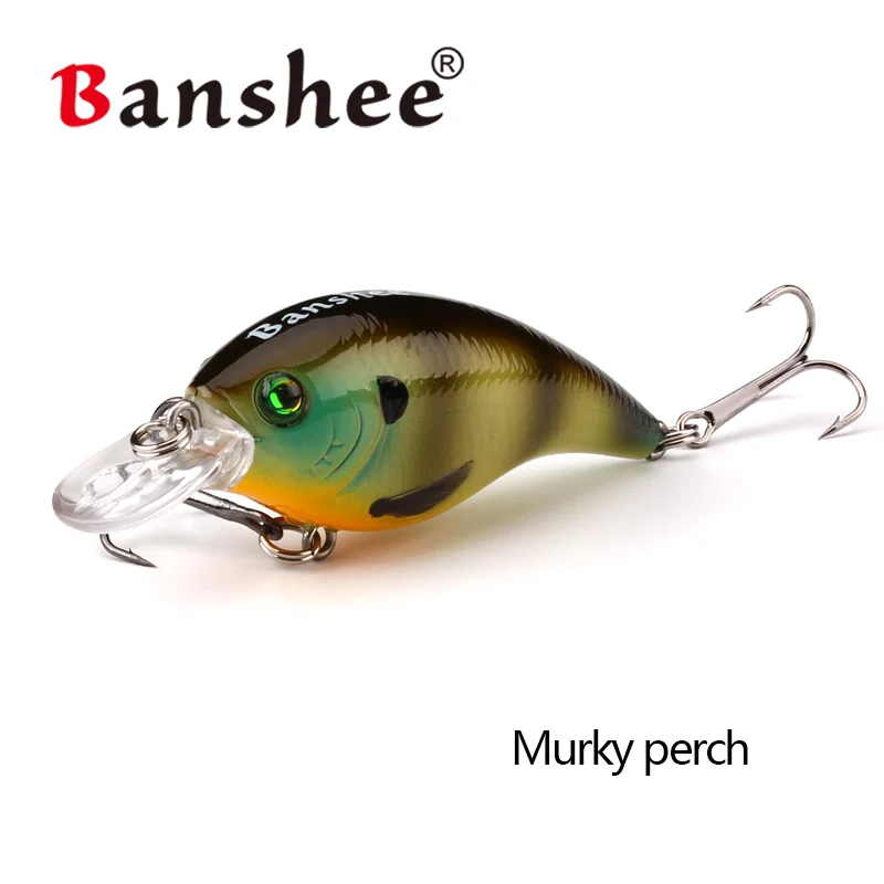 Banshee 2.4" Shallow Diving Crankbaits Rattle Fishing Lures Artificial Hard Bait for Bass Fishing - Цвет: Murky perch
