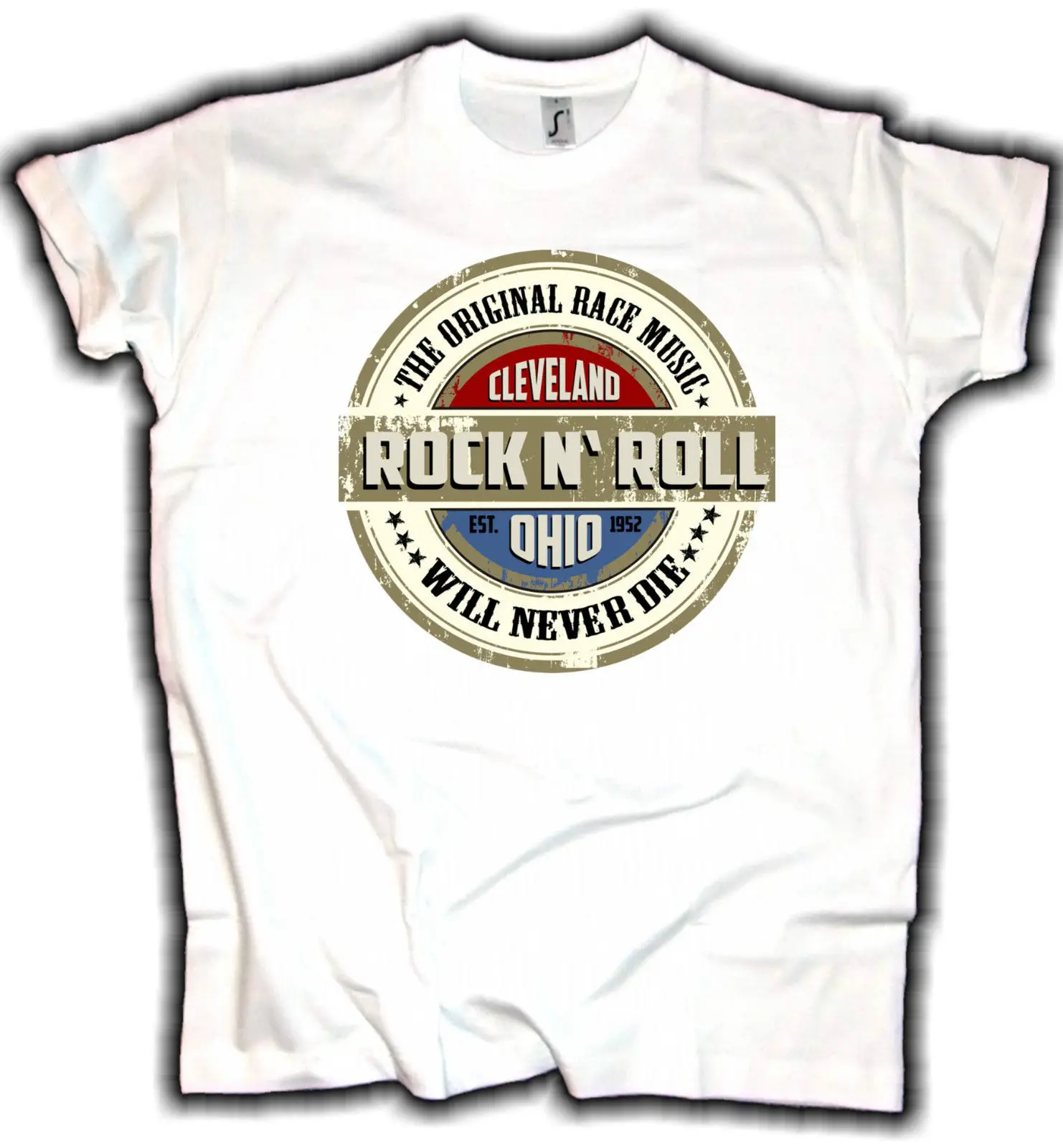 

Mens T Shirts Fashion Vintage Rock N' Roll T-Shirt Hot Rod Us Car 100% Cotton Short Sleeve O-Neck Tops Tee Shirts