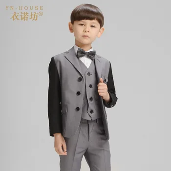 

2017 New Children Suit Baby Boys Suits Kids Blazer Boys Formal Suit For Weddings Boys Clothes Set Jackets+Shirt+Pants 4pcs 4-14Y
