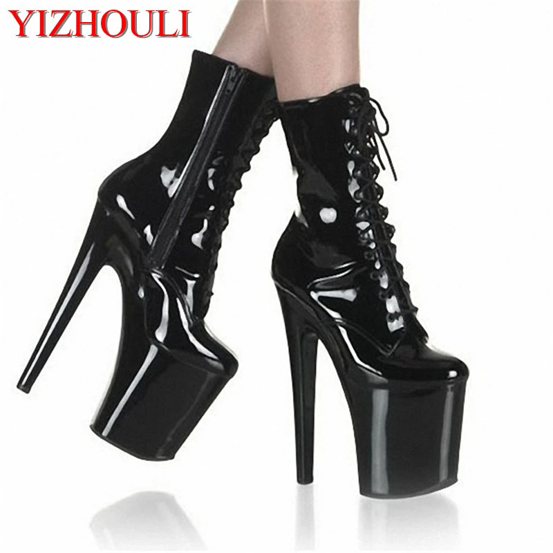 Fashion Sexy Knight Female 8 Inch High Heel Platform Ankle Boots For Women Autumn Winter Shoes
