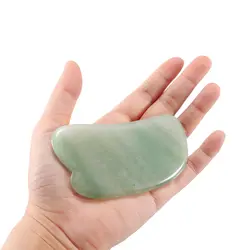 Природный Gua Sha доска зеленый нефрит камень Guasha лечение акупунктурный массажный инструмент для тела Уход за кожей лица ног Релаксация