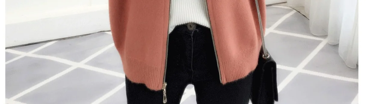 Одежда на осень рукав вязать кардиган вышивкой в виде листка лотоса свободные Женская одежда хан издание Свитер с молнией пальто