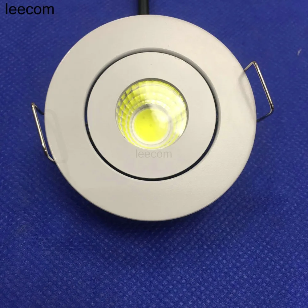 

20pcs/lot Small Recessed Downlights 52mm LED Light Fixtures Round white COB 3W + Driver 3000k-6000K White
