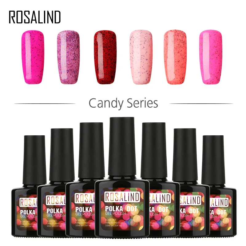 ROSALIND гель 1 S P+ черная бутылка 10 мл карамельный Блестящий D01-24 Гель-лак для ногтей УФ светодиодный Блеск замачиваемый стойкий Гель-лак