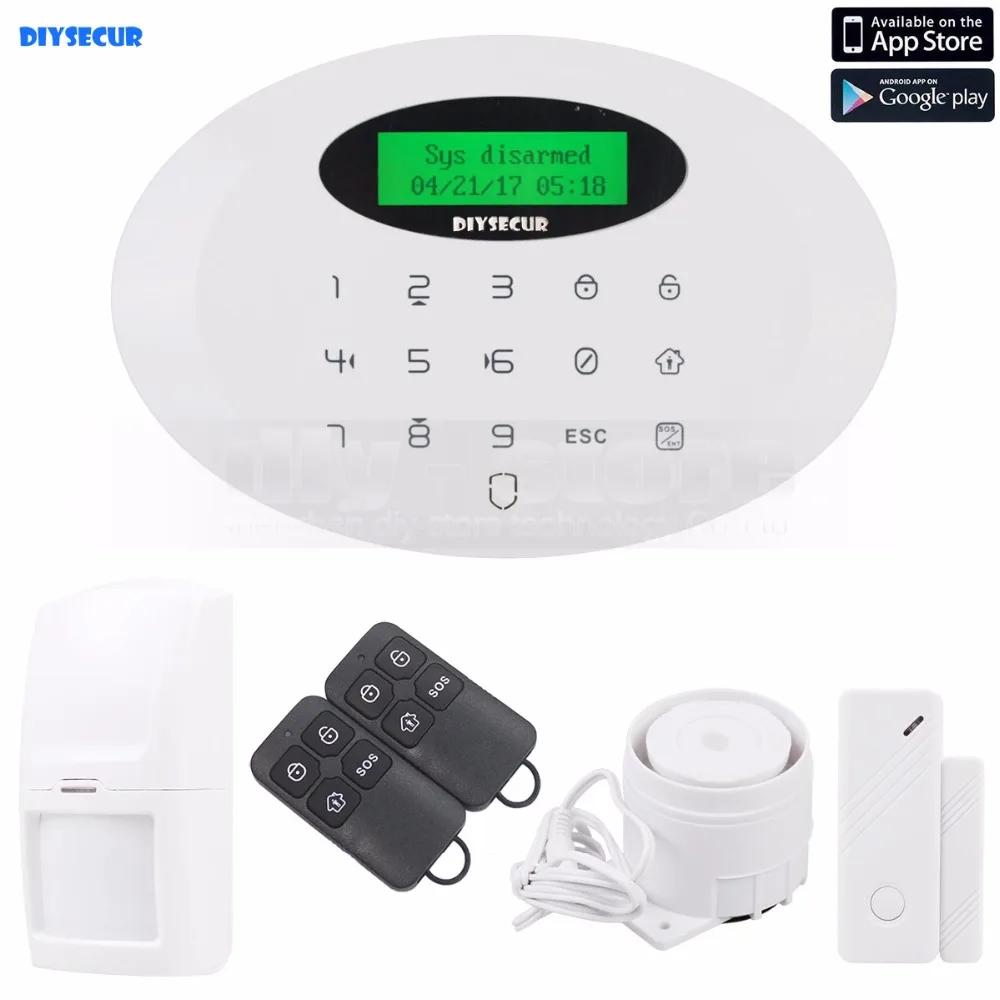 

DIYSECUR 433MHz Wireless&wired GSM Burglar Intruder Alarm System With Touch Keypad