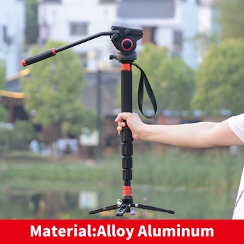 

DIGITALFOTO 69" DM03 Aluminum Monopod Video Camera monopod Kit Fluid Head Load 10KG Professional Monopod HDV C300 BMCC Camera