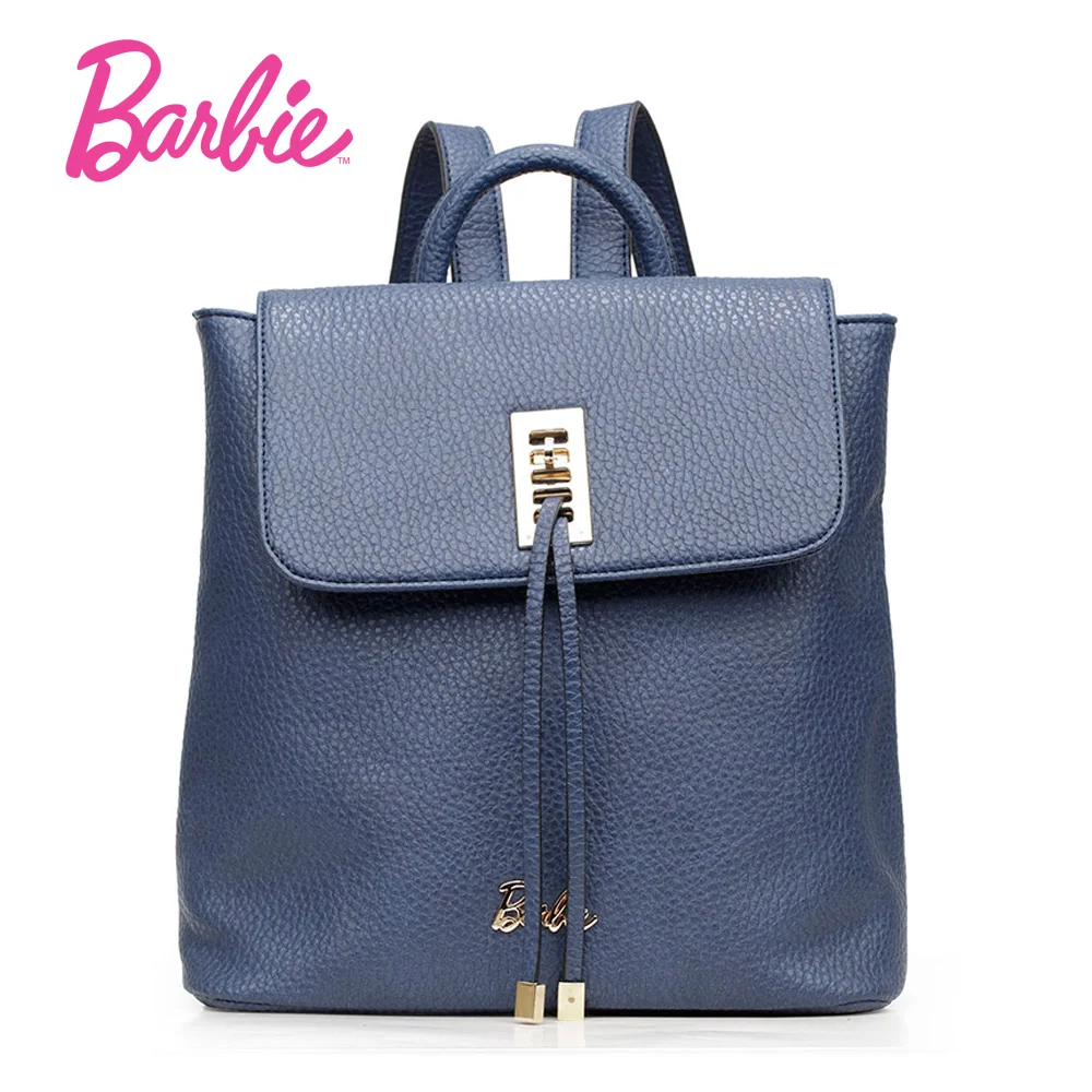 

Barbie Women backBags workplace style girls PU leather backpack Student Bag Fashion Trend Brief Bag For Ladies big volume