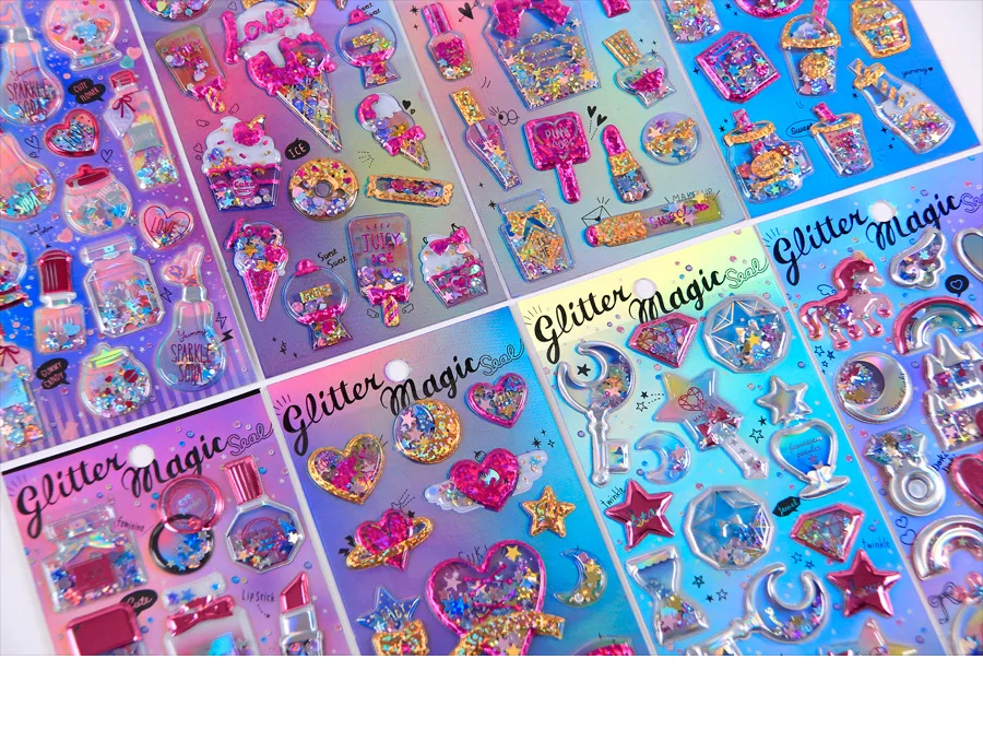 12 pçs kawaii papelaria adesivos bonito shake