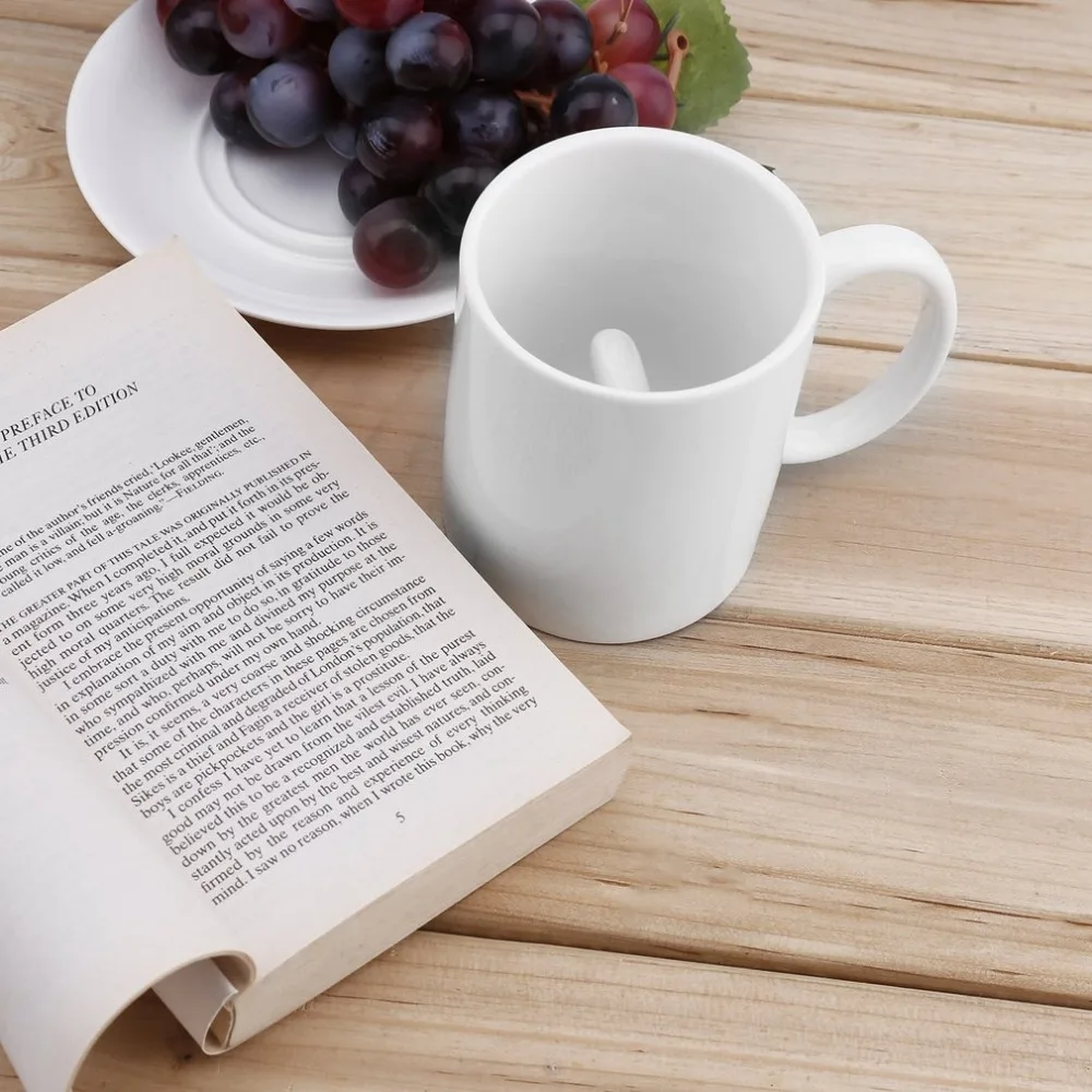 

Middle Finger Style Novelty Mixing Coffee Milk Cup Funny Ceramic Mug Enough Capacity Water Cup White