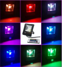 Светодиодный прожектор, уличный Точечный светильник, прожектор, светильник 10 Вт 20 Вт 30 Вт 50 Вт 100 Вт, настенный светильник, отражатель IP65, водонепроницаемый садовый RGB светильник - Испускаемый цвет: 16color with REMOTE