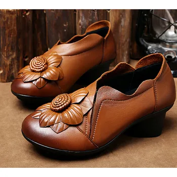 

Cowhide High Heels New Summer Handmade Shoes Genuine Leather High Quality Fashion Women Shoe Casual Wedges Platform Shoes Z162