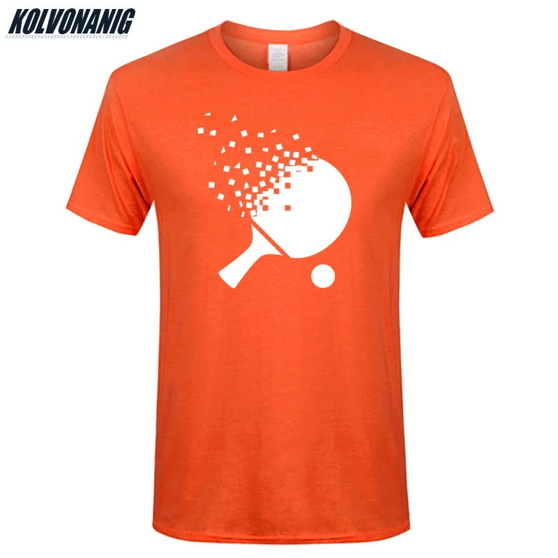 Летняя уличная Мужская хлопковая футболка с круглым вырезом и коротким рукавом для фитнеса, Спортивная футболка с забавным принтом для настольного тенниса, мужские футболки размера плюс