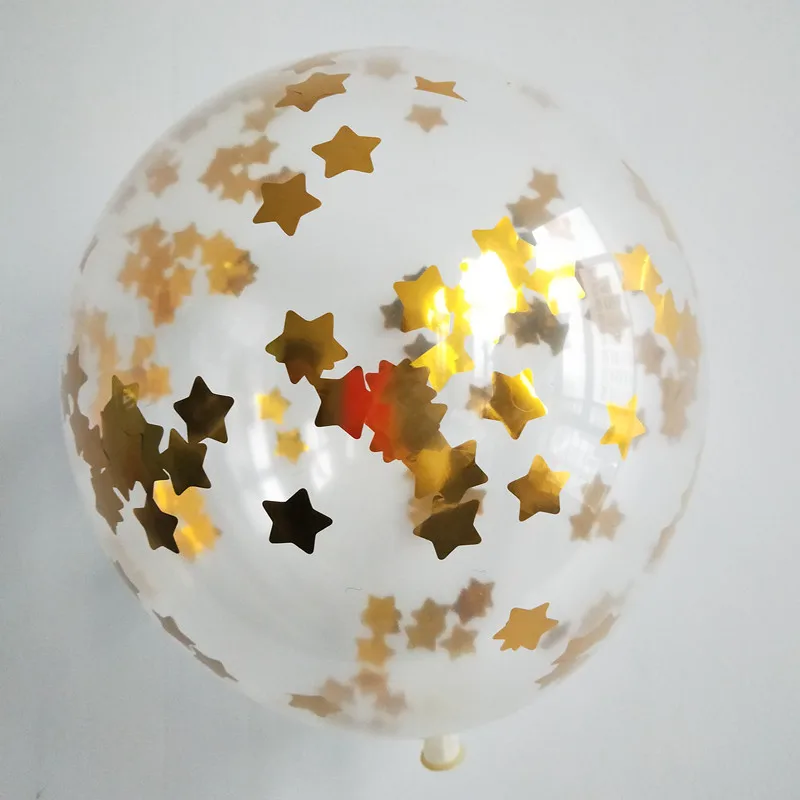 

Confetti Balloons 5Pcs 12 Inch Transparent Latex Balloons with Star Round Gold Confetti for Wedding Party Birthday Decorations