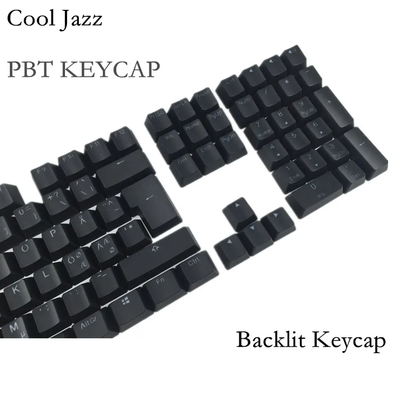 Крутая двойная черная Толстая клавиатура Jazz PBT FI с раскладкой ISO 108 колпачки для