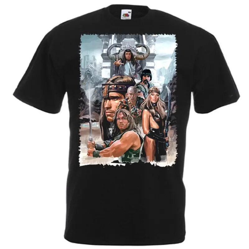 

CONAN THE BARBARIAN T-shirt V1 ZINK BLACK WHITE BROWN Movie Poster all sizes Cotton Fashion T Shirt Free Shipping
