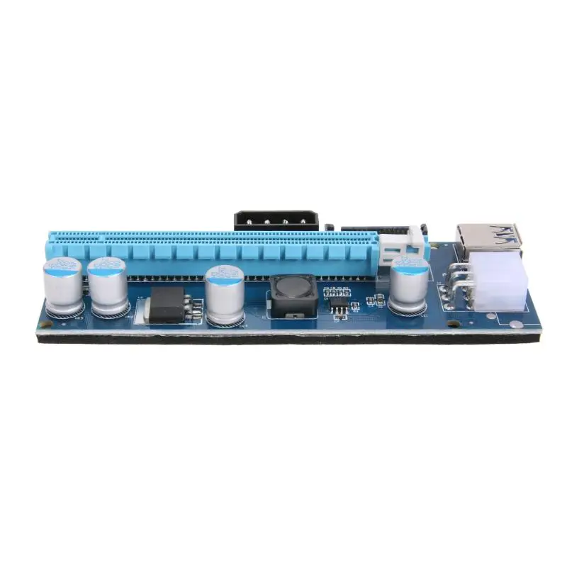 PCIE Express Riser Card 1x to 16x USB 3.0 Data Cable SATA to 6Pin+4Pin IDE Molex Power Supply for bitcoin miner mining 60cm