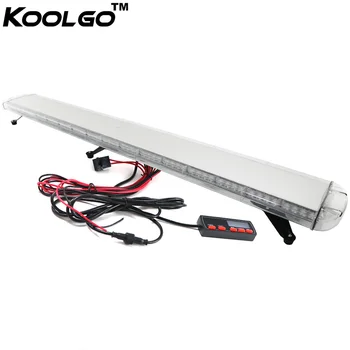 

KOOLGO 68" 128 LED Emergency Flashing Warning Lights Car Trucks Police Beacons Strobe Light Bar Signal Lamp Red Blue Amber 1.7M