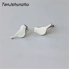 925 пробы серебряные предотвращающие аллергию серьги-гвоздики в виде птицы для женщин Свадебные серьги, ювелирные изделия EH564