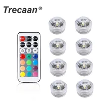 На батарейках водонепроницаемый RGB погружной светодиодный светильник подводный ночной Светильник чайный светильник s для вазы, чаш, аквариума и вечерние свадебные