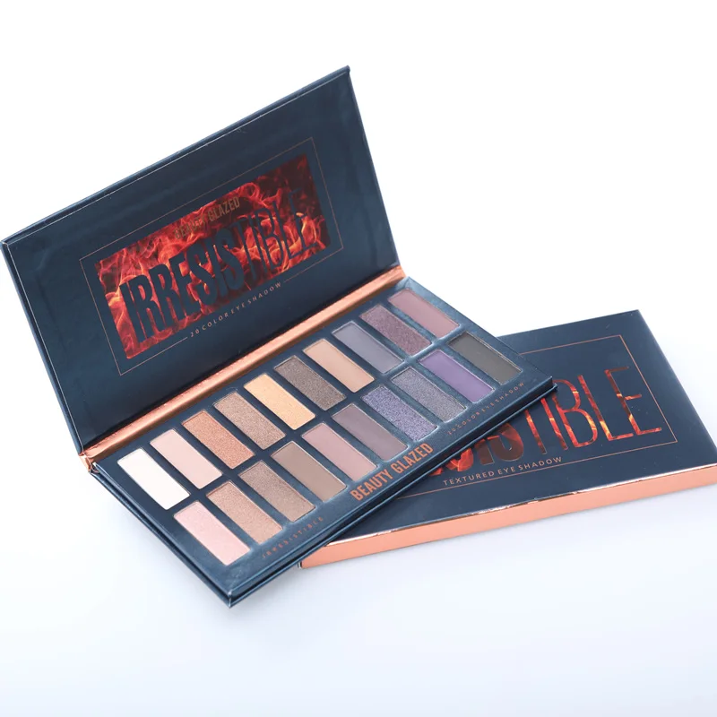 Косметическая глазурованная палитра теней для век 20 цветов Nakes Eyeshadow Pallete прессованная блестящая Мерцающая палитра косметики