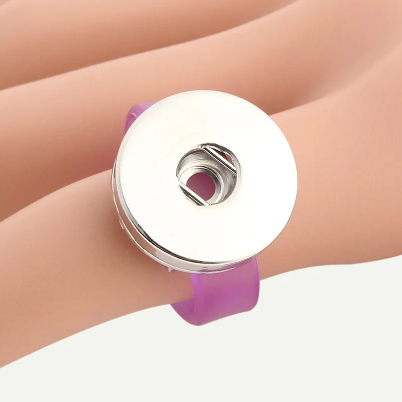 (20 pcs/lot) Wholesale 18mm Ginger Snap Buttons Purple Ring Jewelry for