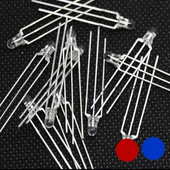 

1000pcs 3mm LED Diode Dual Color Red And Blue Clear Lens Common Cathode & Common Anode Round Bi-Color DIY Light Emitting Lamp