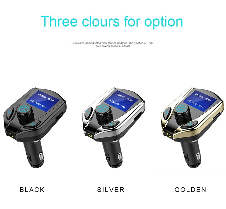 

Car Kit Handsfree FM Full-Frequency Wireless Transmission Technology Bluetooth FM Transmitter LCD MP3 Player USB Charger #WL1
