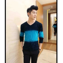 Осенний и зимний пуловер, мужской свитер с v-образным вырезом, брендовая одежда, водолазка, Рождественский свитер, мужской свитер, плюшевый вязаный свитер