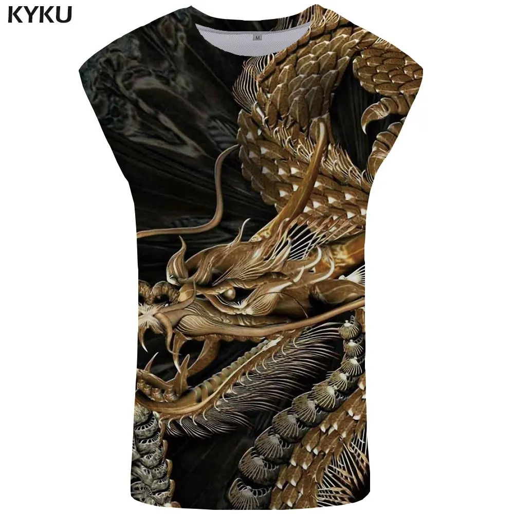 KYKU бренд Dragon Tank Топ для мужчин животное Singlet Dragon Ball Z жилет молния для мужчин s Бодибилдинг война Стрингер мужская майка - Цвет: Tank Top 05