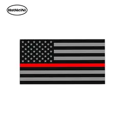 HotMeiNi пожарный красная линия Флаг США Стикеры автомобиль спасателей емт Fire 911 Американский Графический стикер на бампер автомобиля 13 см x 15