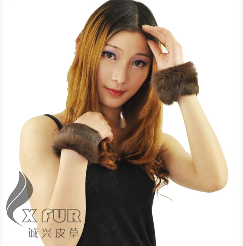 

Free Shipping CX-A-28C Women Cute Genuine Rabbit Fur Cuff