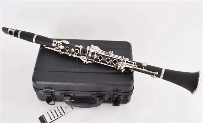 

Bb Bakelite Clarinet Musical instruments 17 Keys clarinete Nickel Plated keys klarnet with ABS case