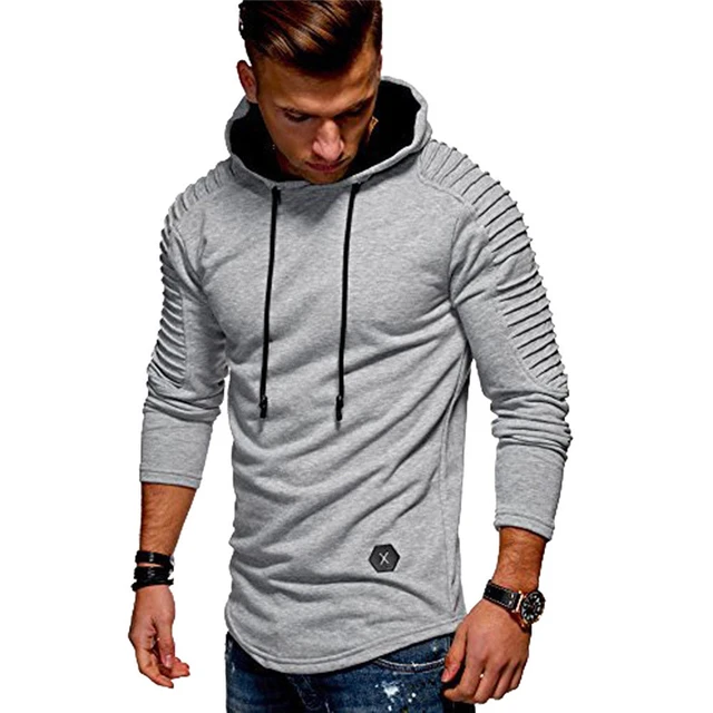 2018 New Style Fashion Men's Autumn Hooded Hoodie Long Sleeve Shoulder ...
