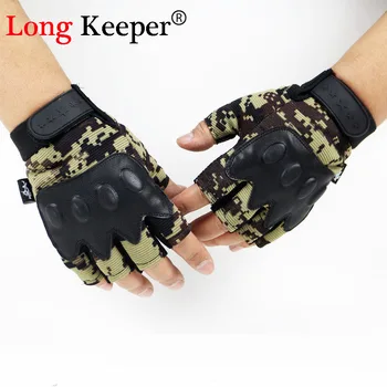 

Long Keeper Semi-finger Brand Designer Gloves Military Camo Tactical Gloves fingerless Mittens for Men Workout Latex Guantes