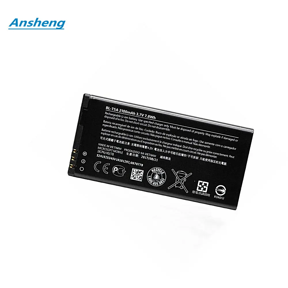 

Ansheng High Quality 2100/2220mAh BL-T5A BV-T5A battery for Nokia Microsoft Lumia 550 Lumia550 Smartphone