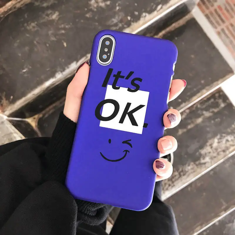

Simple Purple Smiley For Iphone 66S 6P 78 78plus x Xs Xr Xsmax Matte Half Pack Shatter-Resistant Hard Shell